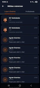 Painel do usuário no aplicativo Encontre Aqui